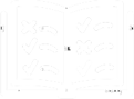 A stylized icon of a book with check marks in it.